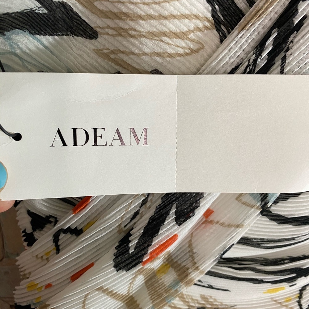 Adeam- NWT! Midi Combo Print Shoulder Detail Dress - Picture 15 of 16